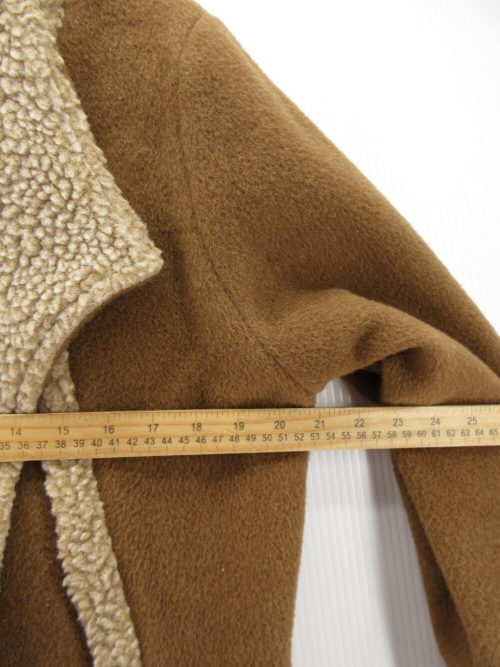 Peruvian Link Jacket Small Alpaca Open Western Teddy Fleece Trim - Picture 6 of 12
